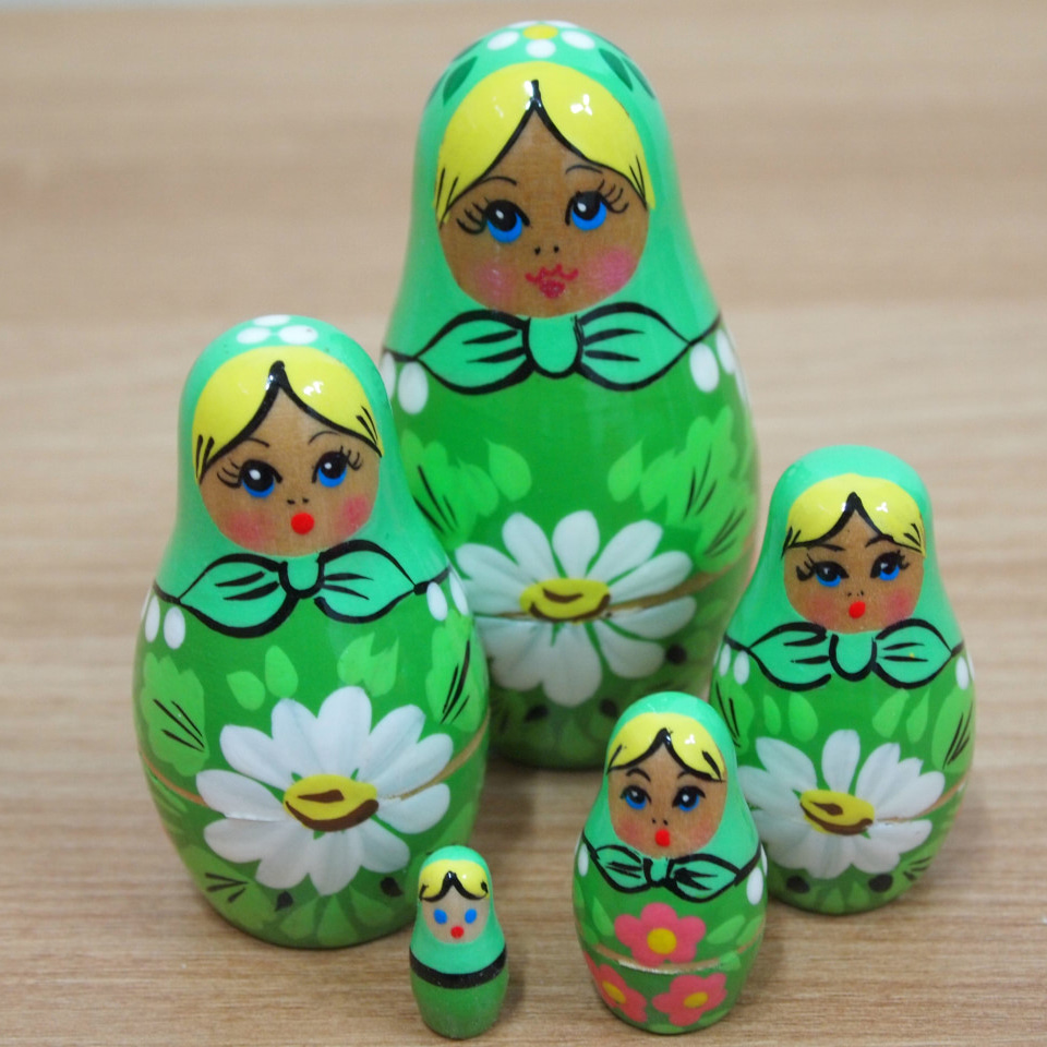 러시아인형 마트로시카(Matryoshka) 벨라루스 5구 &#039;녹색망토&#039; - 마트로시카/마트료시카/러시아인형/벨라루스